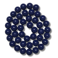 50- Boules en verre 10mm, Bleu marine