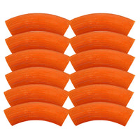 Perle tube incurvé cannelé, Orange Opalin