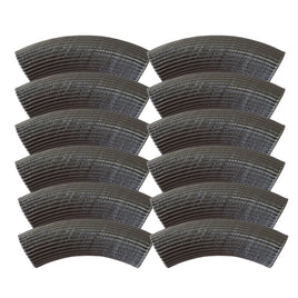Perle tube incurvé cannelé, Gris Souris