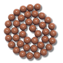 56- Boules en verre 10mm, Chocolat clair