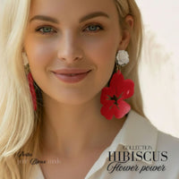 3 - Pendentif fleurs Hibiscus Magenta