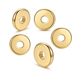 Rondelles de Séparation 10mm, en Plaqué Or 18K