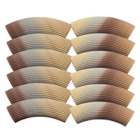 Perle tube incurvé cannelé, Cappuccino Dégradé