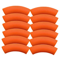 Perle tube incurvé cannelé, Tangerine