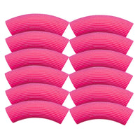 Perle tube incurvé cannelé, Fuchsia