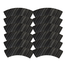 Perle tube incurvé cannelé, Chiné Gris Noir