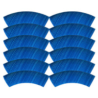 Perle tube incurvé cannelé, Chiné Blue Lagoon