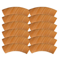 Perle tube incurvé cannelé, Chiné Mandarine