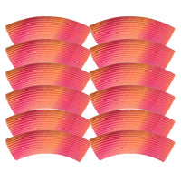 Perle tube incurvé cannelé, Orange Fraise Dégradé