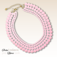 2- Boules en verre 4mm, Ivoire x1 fil de 40cm