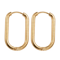 Boucles d'Oreilles Créoles Rectangulaires en Acier Inoxydable 303 Plaqué doré
