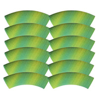 Perle tube incurvé cannelé, Citron Vert Dégradé
