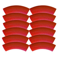 Perle tube incurvé cannelé, Coquelicot