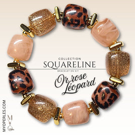 Kit bracelet  - Collection SquareLine - Or rose léopard