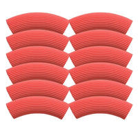 Perle tube incurvé cannelé, Rose Bonbon