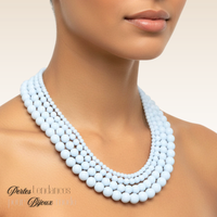 2- Boules en verre 4mm, Ivoire x1 fil de 40cm