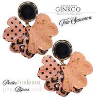 Kit boucles d'oreilles - Collection Gingko - Trio Saumon