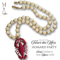 Kit collier - Collection Trésor de la Mer - Homard Magenta & Ivoire