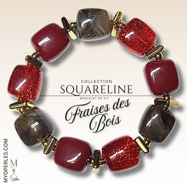 Kit bracelet  - Collection SquareLine - Fraises des bois