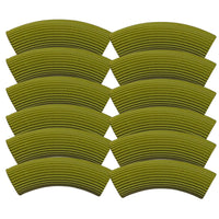 Perle tube incurvé cannelé, Olive