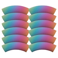 Perle tube incurvé cannelé, Rainbow