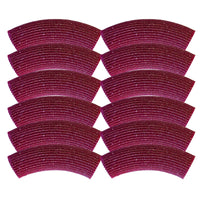 Perle tube incurvé cannelé, Glitter Framboise
