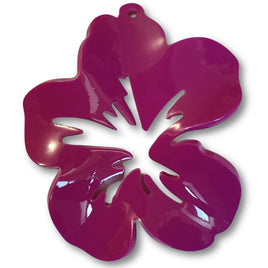 3 - Pendentif fleurs Hibiscus Magenta