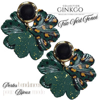 Kit boucles d'oreilles - Collection Gingko - Trio Vert foncé