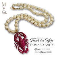 Kit collier - Collection Trésor de la Mer - Homard Magenta & Ivoire