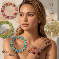 2- Rondelles épaisses, Abacus glitter Champagne