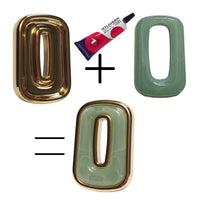 2- PRISME cabochons trapèzes, Nude marbré