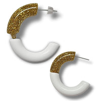 Supports courbes pour créoles C, Glitter doré