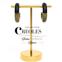 Supports courbes pour créoles C, Noir mat