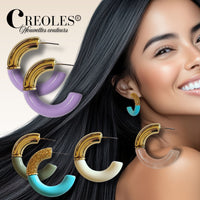 Supports courbes pour créoles C, CCB doré brillant