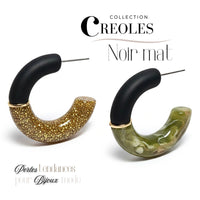 Supports courbes pour créoles C, Noir mat