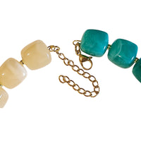 Kit bracelet & collier - Collection Ice cubes - Bicolore Orange-fraise