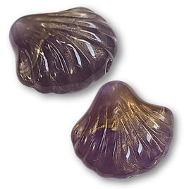 15 - Perle coquillage, Lavande satin marbré