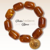 19 - Rolls cylindres en acrylique - Miel foncé marbré