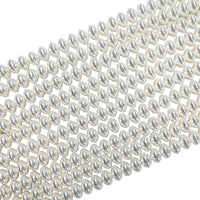 1- Boules aplaties en verre 12mm, Abacus blanc nacré