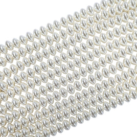 1- Boules aplaties en verre 12mm, Abacus blanc nacré