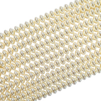 2- Boules aplaties en verre 12mm, Abacus Ivoire nacré