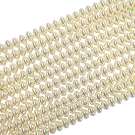 2- Boules aplaties en verre 12mm, Abacus Ivoire nacré