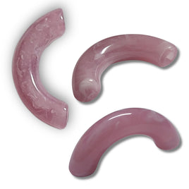 5 - Tubes courbes pour créoles C, Agate rose marbré