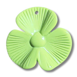 21- Pendentif fleurs 3 pétales, Trèfle Vert anis