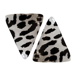 18- Khéops triangle à 2 trous, Léopard Quartz Blanc