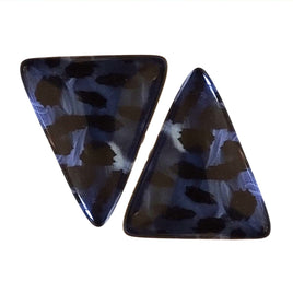 17- Khéops triangle à 2 trous, Léopard Bleu Marine