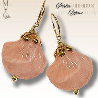 18 - Perle coquillage, Caramel marbré