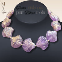 18 - Perle coquillage, Caramel marbré