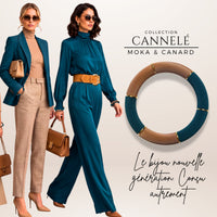 Bracelet Cannelé double teinte, Moka & Canard