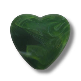 37 - Cœur en acrylique, Vert Agate mousse marbré 27MM